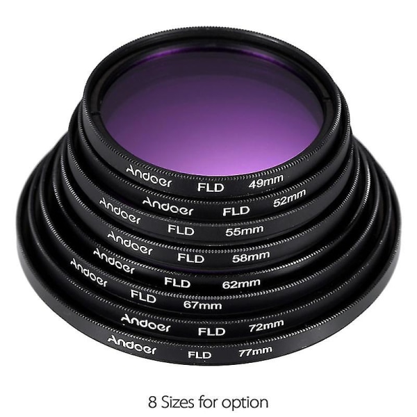 55mm filterkit för objektiv Uv+cpl+fld+nd(nd2 Nd4 Nd8) med bärväska / objektivlock / objektivlockshållare / tulpan & gummi objektivhuvar / rengöringsduk