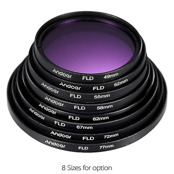 55mm objektivfilterkit UV+CPL+FLD+ND(ND2 ND4 ND8) med bæretaske / objektivdæksel / objektivdækselholder / tulipan- og gummi-objektivhætter / rengøringsklud