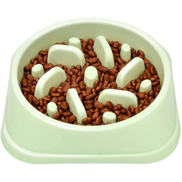 Bärbar Slow Food-enhet för husdjur, bra för hälsan, gjord av miljövänliga material, saktar ner matintaget* Grön
