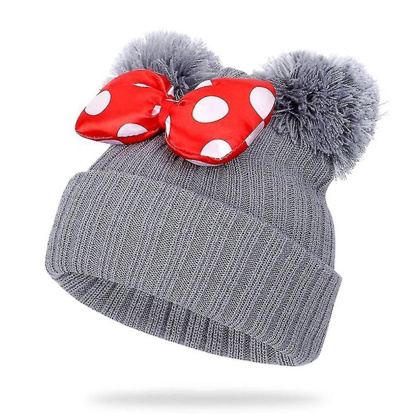 Toddler Vinter Dubbel Pom Pom Stickad Cap