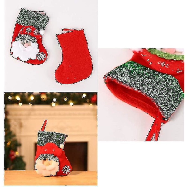 Mini Julstrumpor 4 Stycken 3d Julstrumpa Present Godispåse Kompatibel Med Barnfest Jul T
