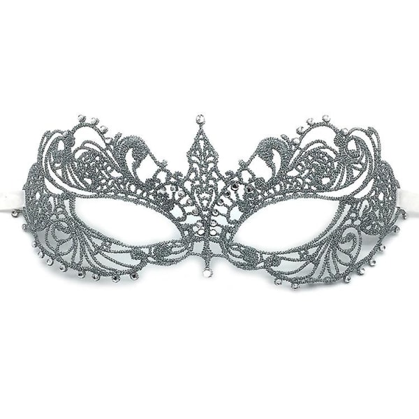 Masquerade Party Mask, hopea pitsi ja timantti naamio