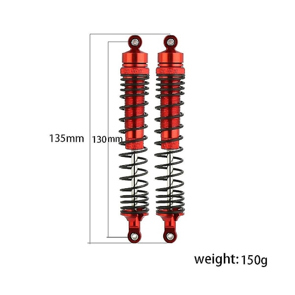 4 stk. Metall Front og Bak Dempere for 4wd Solid Axle 1/8 Rc Bil Oppgraderingsdeler,5