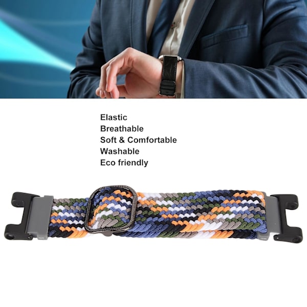 22mm blød nylon flettet elastisk smartwatch-rem - udskiftning åndbar urrem til Amazfit T Rex (farve: Denim)