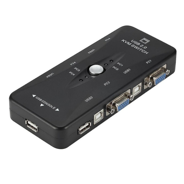 Kvm-switcher 4 i 1 ud Vga-splitter 1920x1440 Nem USB 4x1 Switch-vælger