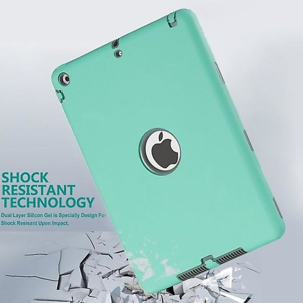 Iskunkestävä Heavy Duty kuminen kova case cover 9,7" Apple Ipad Airille, vihreä
