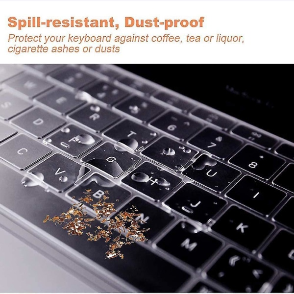 Ultratynt Tpu-tastaturdekselskinn kompatibel med Macbook Pro13/16 tommer med Touch ID-tastaturtilbehør Beskyttende hud (gjennomsiktig)
