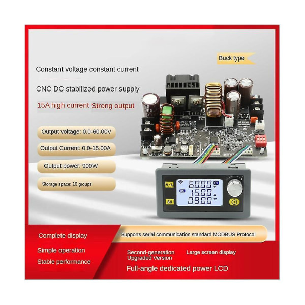 Xy6015l 0-60v 15a 900w DC DC-omvandlare Cc Cv Power Module Justerbar Reglerad Laboratory Power Supply
