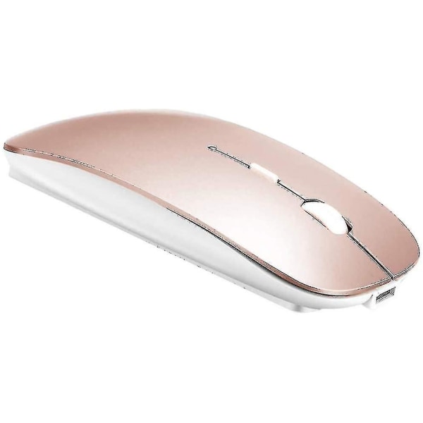 Trådløs mus som lader Bluetooth, stille og stille trådløs mus, for Macbook Pro Macbook Air/mac/laptop/notebook/pc (Farge: Rose Gold)