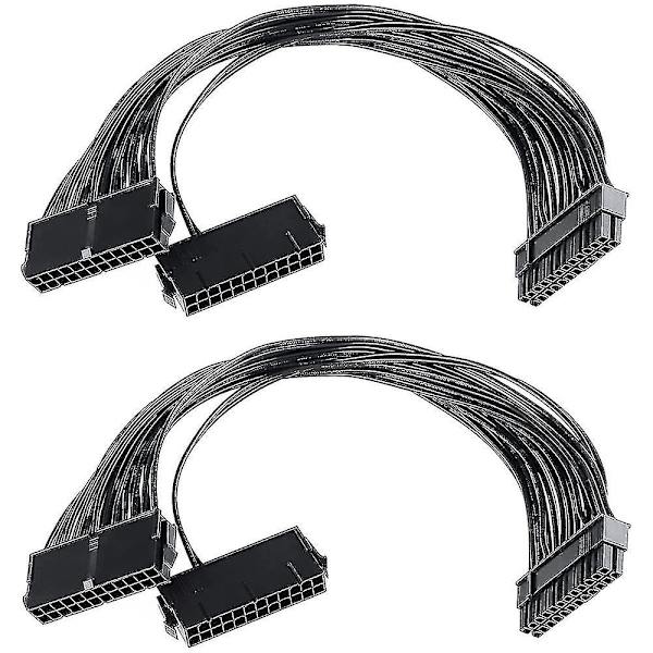 2-pack strömadapterpaket Dual Psu förlängningskabel, 24-polig 18 Awg