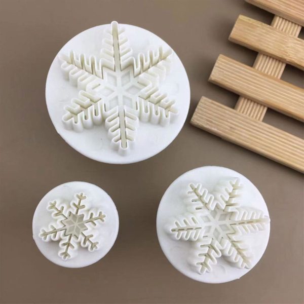 3 st snöflinga form tätning fondant skärare kex mögel kök tillbehör