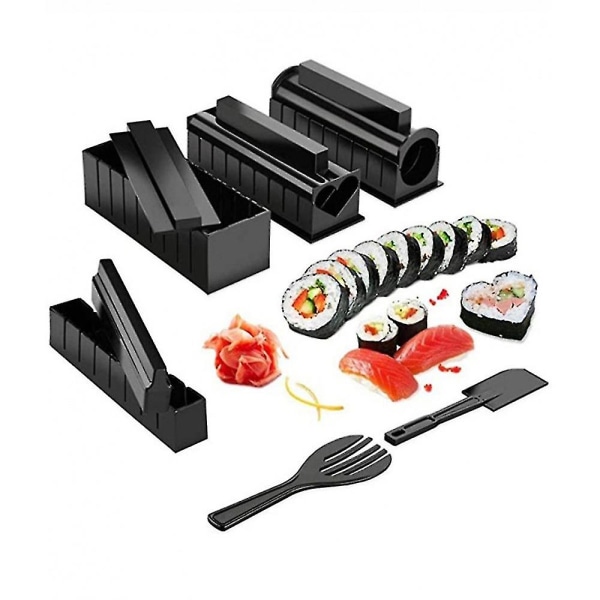 10 stk gør-det-selv-sushi-maskine Sushis-køkkenværktøjsmaskine Rulle Risform Sushis Grøntsagskød