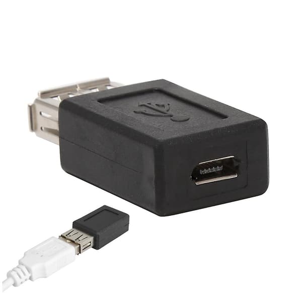 Usb 2.0 Typ A till Mini Usb 5-pin Typ B Hona/hona Adapter - 2-pack, Svart