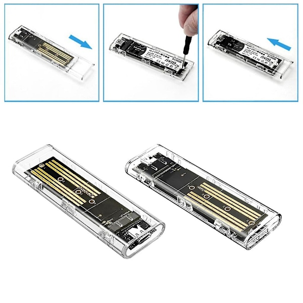 Letvægts M.2 Pcie Ssd Box - Usb 3.2 Typec Dual-protokol Harddisk Etui