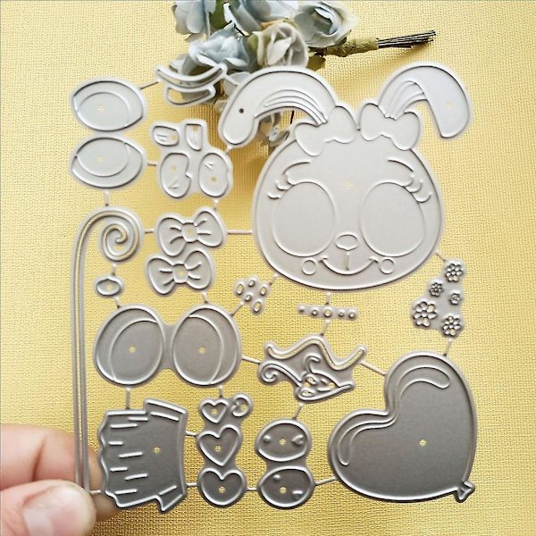 Sødt påskehare metal skæredør stencils til DIY scrapbooking dekorative