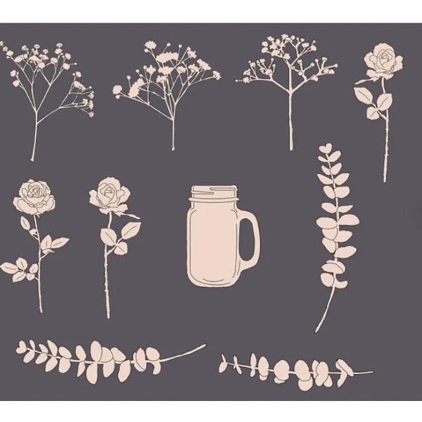 Torkade blommor metallskärningsformar stencil DIY scrapbooking album papper kortform