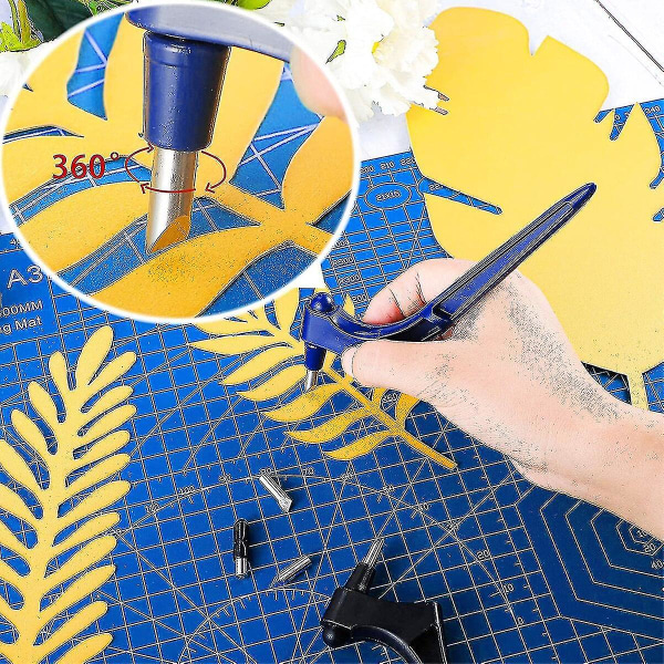 13 st Hantverksskärverktygssats 360 graders roterande gyroskärningsverktyg Specialkonstskärverktyg Gör-det-själv hantverk Hobby Scrapbook Stencil