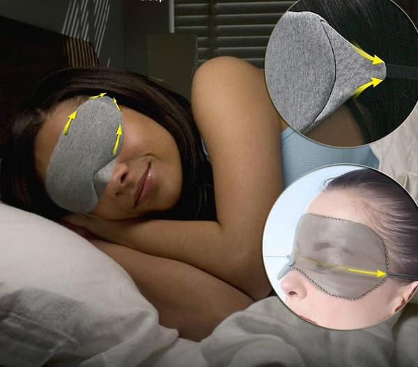 (sort) Natmaske - Søvnmaske til mænd og kvinder, Anti-lys søvnmaske med moderne design, Blød og