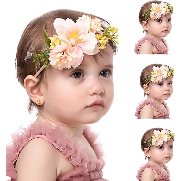 Baby Konstgjord blomma Dekorativt hårtillbehör Söt lantlig stil Barnhåraccessoarer Nödvändiga för fotostudio Bra elasticitet Många