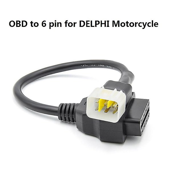 6-pinninen OBD 16-pinniseen sovitinkaapelin moottoripyörän vikakoodinlukijan liitin Delphi-järjestelmille