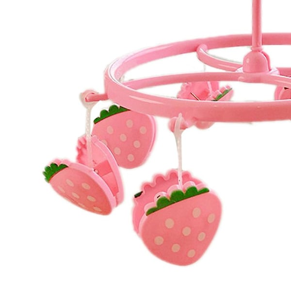 Liten rosa jordgubbsformad torkställning i plast för strumpor, underkläder och överärmar - Hem, studentboende