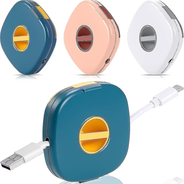 3 delar USB kabelvindare Expanderbar laddare sladdhållare Tom Kompakt telefonsladd Organizer Bärbar