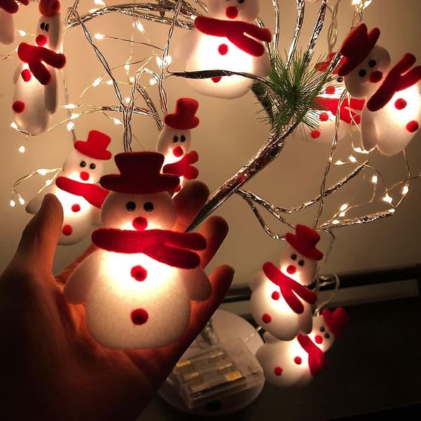 1 sæt LED-julemandsslyng, julepynt, dekoration til juletræ, festlig, fest3 meter 20 lys