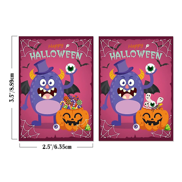 Set med 24 Halloween-loddkort-suvenirer - Spennende fest- og ferie-DIY-dekor