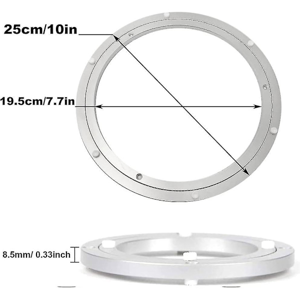 Lazy Susan, Lazy Susan for bord, Heavy Duty Lazy Susan, Enkel å installere sklisikre gummiføtter, for kjøkken, stue (10 tommer) 1