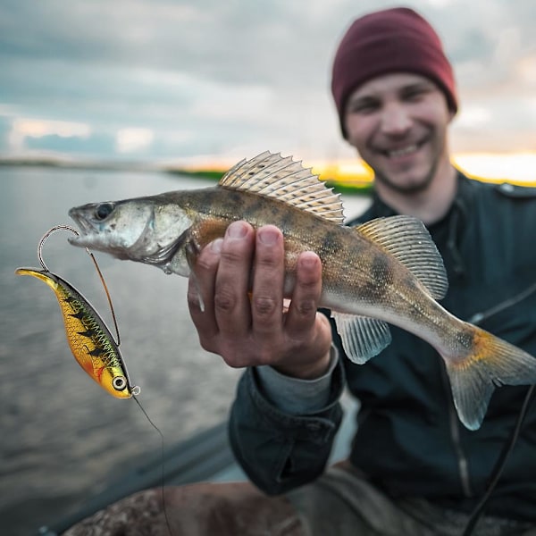 Fiskeutrustning - Long Shot Hard Block Simulation Fiskformad Lockbete med Enkelkrok