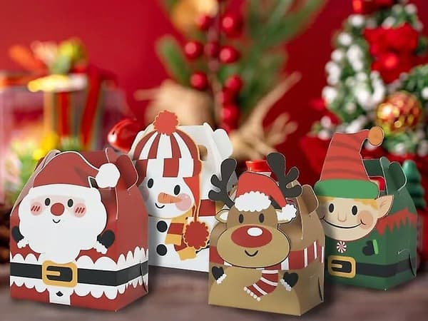 Julklappslåda 3D, Pepparkaksburk, Godislåda, Snacksburk, Presentask, Julparty