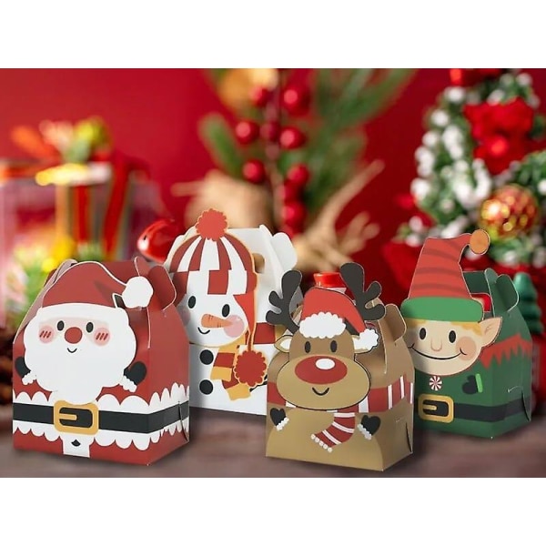 Party Present Box 3D Christmas Cookie Box Godis Box Snack Box Semesterpresent Paper Box Christmas Party Gi