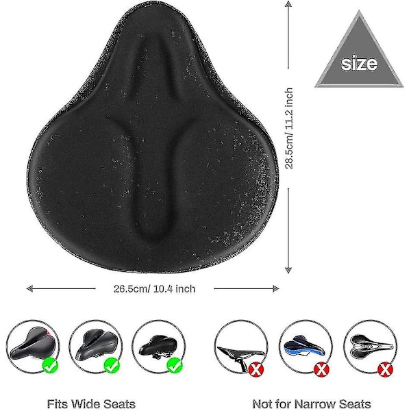 Stor gelcykelsadelöverdrag med silikon gel vadderat minnesskum halkfritt ihåligt sadel för män och kvinnor Spy