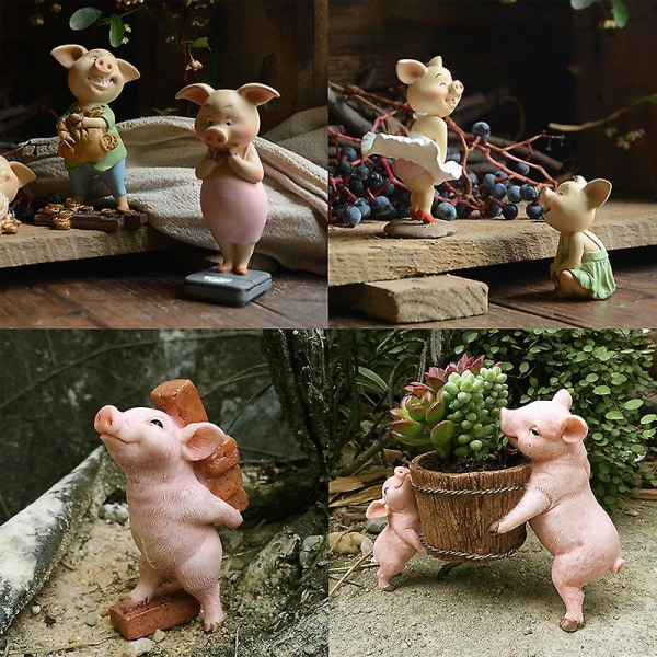 Kreativ grisling blomstervase dekoration, sød og personlig kød potte dekoration, ikke-porøs stil