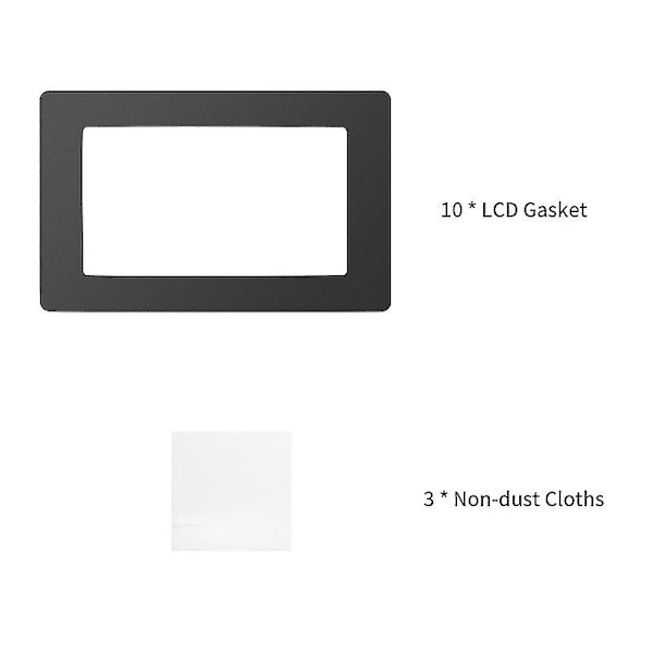 Sort Lcd-pakning 6,5 x 4,1 tommer Beskyttelse mod harpiksudslip med støvfrie klude Kompatibel med Wanhao D7 Anycubic Photon Photon-s 5,5 tommer Lcd-harpiks 3d