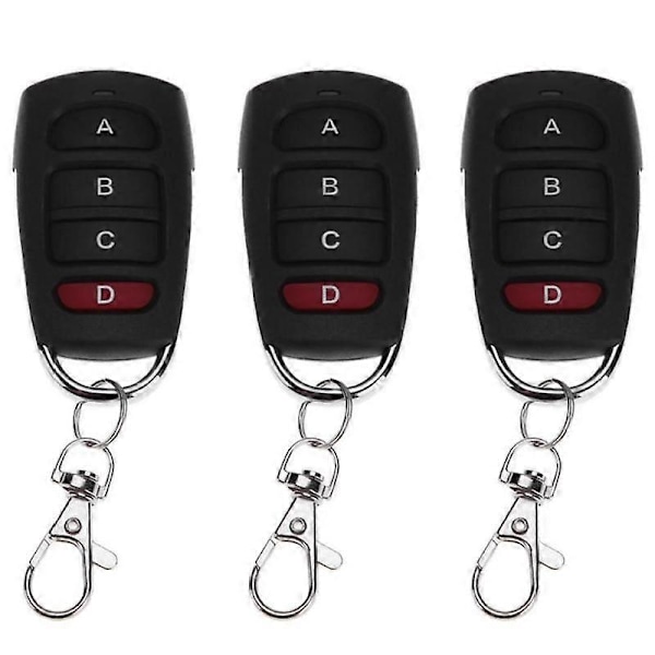 1-3 st 433MHZ Kopieringsfjärrkontroll Auto 4 Kanalskod Garageportöppnare Fjärrkontroll Duplicering Kloning Kod Bilnyckel 3pcs