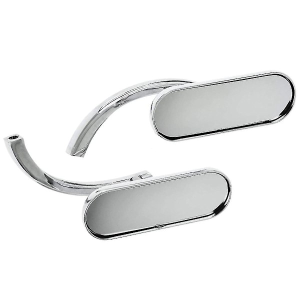 Motorcykel 8mm & 10mm Mini Oval Spegel Retro Backspegelsilver