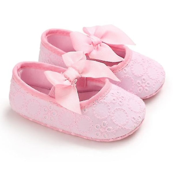 Baby Girl Shoes Flower Lace Cotton Bottom pink3 0-6 months