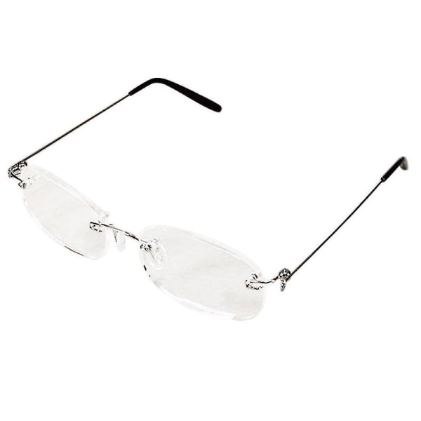 Unisex flexibla båglösa läsglasögon Lätt glasögon 2,00 med case