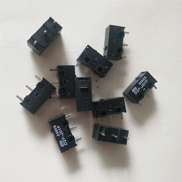 10 st D2f-j01f Svart Punkt Svart För Skal Mus Mikrobrytare 3pin