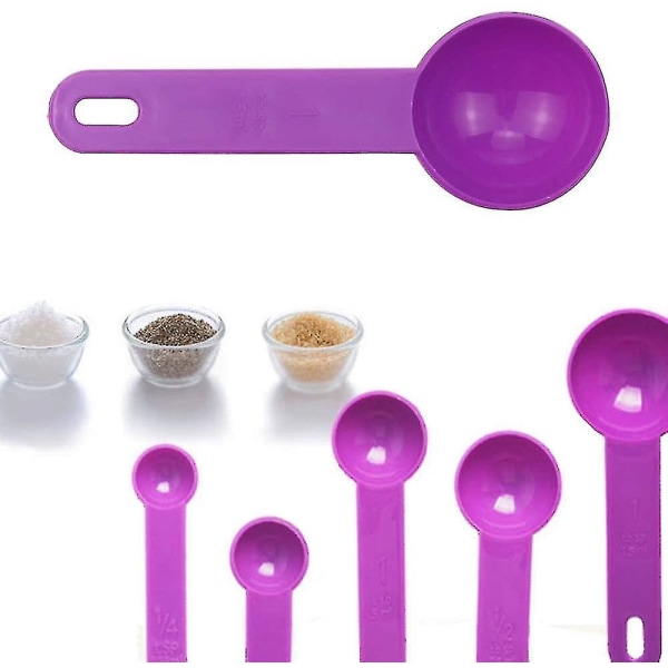 Färgglada Mätkoppar Mätmått Kökskoppar Plast Mätkoppssats För Att Mäta Torra Ingredienser Pulver Och Vätskor, Perfekt För Bakning Och