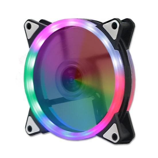 Mode Computer Tilbehør Lydløs Dobbeltsidet Varmeafledning PC Kabinet Åbning RGB Varme LED Køleblæser