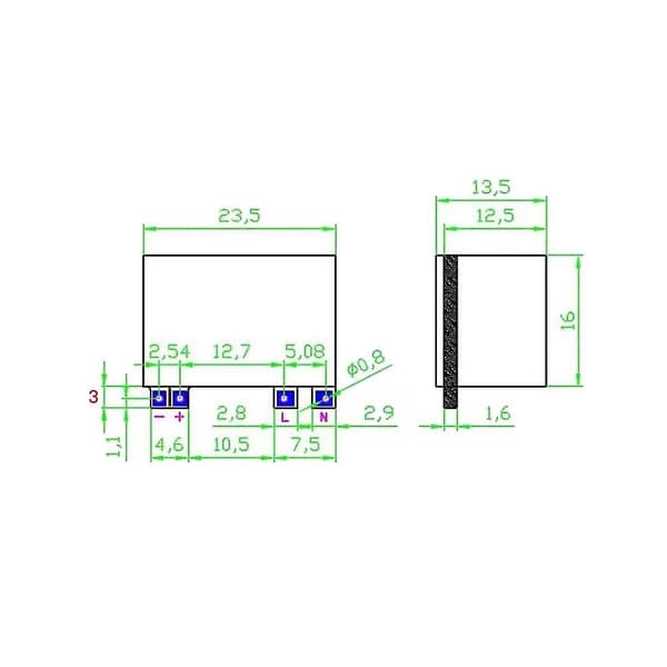 5 st 12v 300ma Isolerad Switching Power Modul Ac-dc Step-down Modul 220v 110v Till 12v