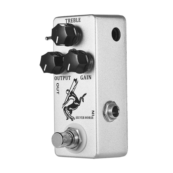 Moskyaudio Silver Horse Overdrive Boost -kitaran efektipedaali, täysi metallikuori, True Bypass (väri: valkoinen) 120