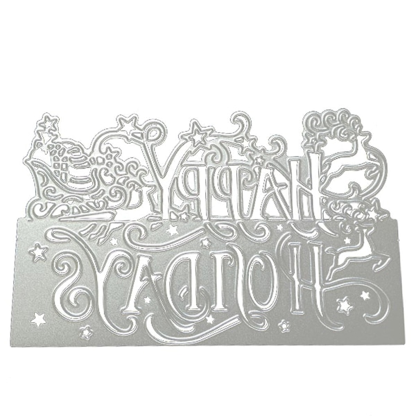 Glædelig Jul Metal Skæredøre Skabelon Diy Scrapbooking Album Papirkort Skabelon Form Embossing Kunsthåndværk Dekoration