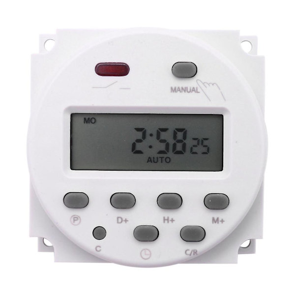 Ny LCD Digital Kontrollbar Strømmåler Programmerbar Timer DC 12V 16A Tid Relébryter