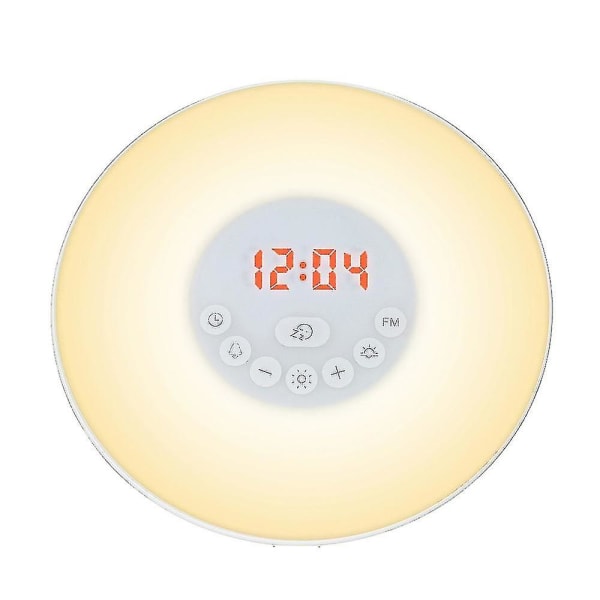 Wake Up Light Usb Alarm Clock Sunrise/sunset Simulation Digital Clock With Fm Radio 7 Colors Light Nature Sounds Snooze Function Touch Control