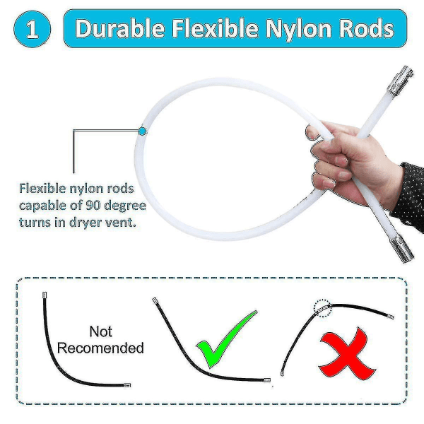 Professionelt skorstensfejesæt 3,6 m - Justerbar nylon skorstensrensebørste 100 mm - Kanaler 9 skorstensfejestænger - Skorstensfejesæt Pellet S