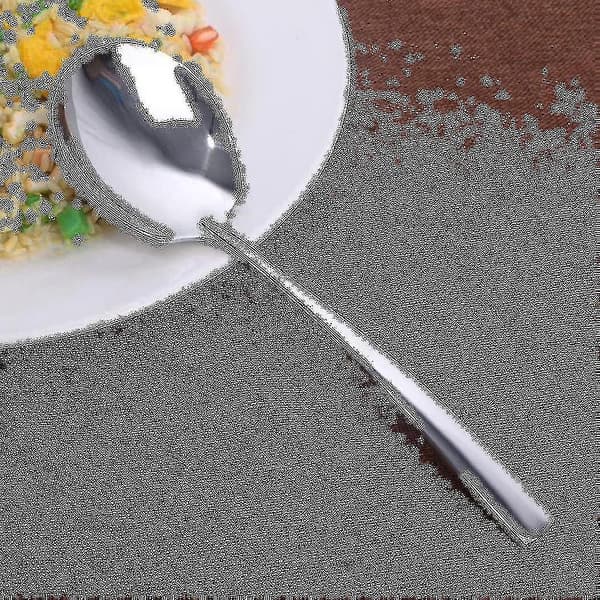Stor Serveringsske, sæt af 8 Rustfrit Stål Store Serveringsskeer, spejlfinish til elegant buffet B
