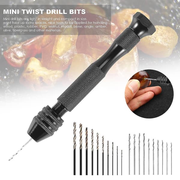 Handborr Bits Set Pin Handborr 21 Pcs Mini Twist Borr Bits Och 10 Pcs Pcb Mini Borr Bits Med